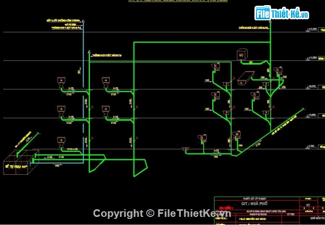 thiết kế điện nước,bản vẽ điện nước,điện nước nhà 4 tầng